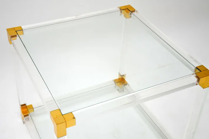 Pamono Vintage Glass and Acrylic Coffee Table, 1970s Sale