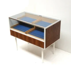 Pamono Vintage Glass Counter with Drawers, 1970s Best