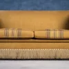 Pamono Vintage Green and Yellow Velvet Knole Sofa, 1950s Sale