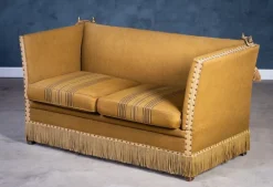 Pamono Vintage Green and Yellow Velvet Knole Sofa, 1950s Sale