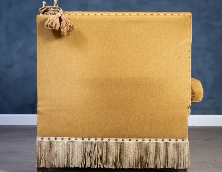 Pamono Vintage Green and Yellow Velvet Knole Sofa, 1950s Sale