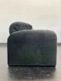 Pamono Vintage Grey Velvet Maralunga Sofa with Armchair by Vico Magistretti for Cassina, 1970s, Set of 2 Outlet