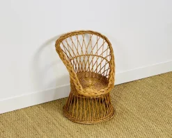Pamono Vintage Handcrafted Rattan Children's Armchair, 1960s Discount