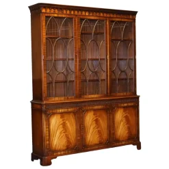 Pamono Vintage Hardwood Breakfront Display Bookcase from Bevan Funnell Online