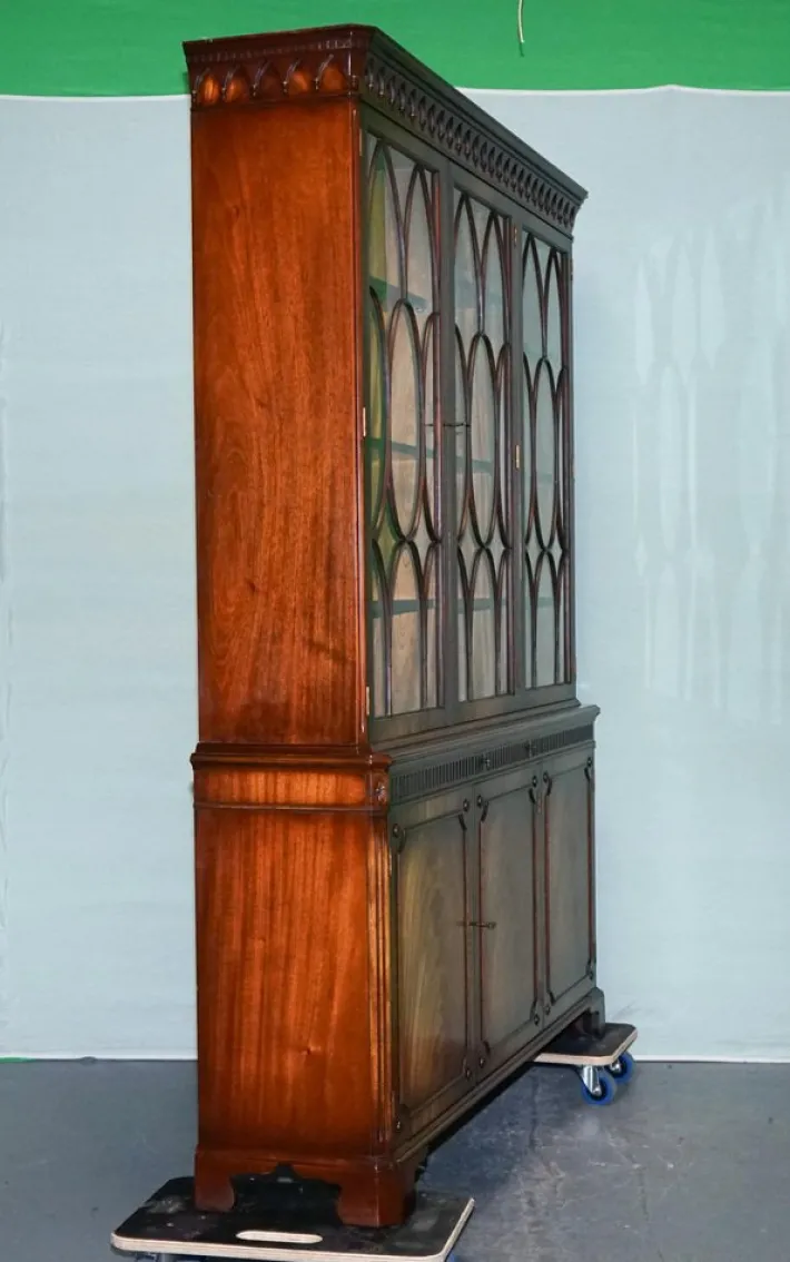 Pamono Vintage Hardwood Breakfront Display Bookcase from Bevan Funnell Online