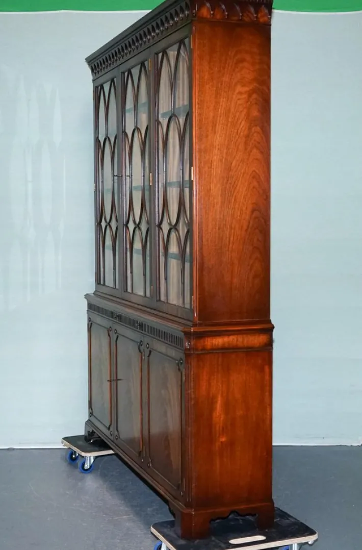 Pamono Vintage Hardwood Breakfront Display Bookcase from Bevan Funnell Online