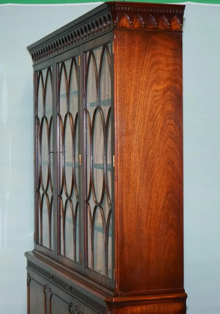 Pamono Vintage Hardwood Breakfront Display Bookcase from Bevan Funnell Online