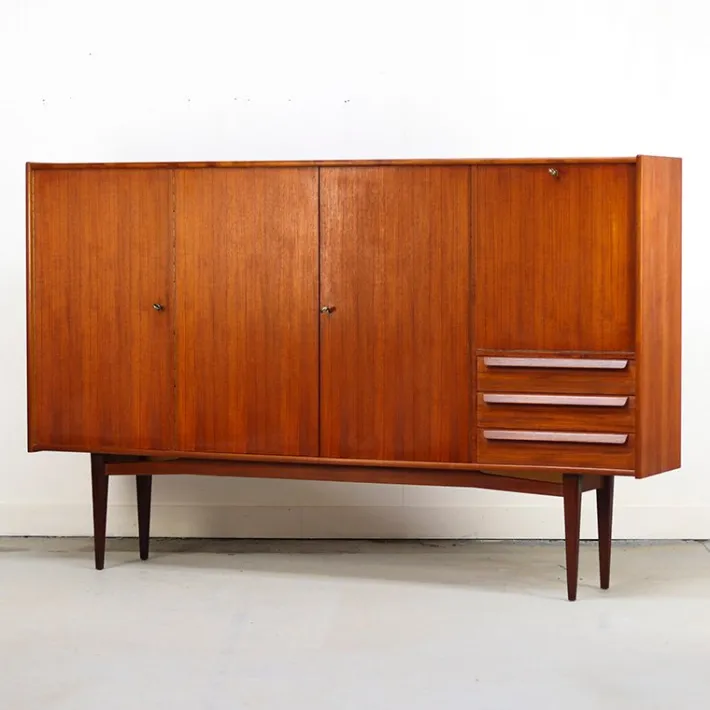 Pamono Vintage Highboard in Teak, 1960s Best