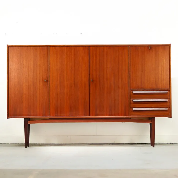 Pamono Vintage Highboard in Teak, 1960s Best