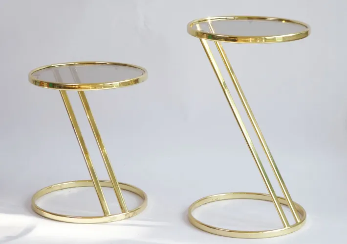 Pamono Vintage Hollywood Regency Brass Tables with Glass Top, 1960s, Set of 2 Best