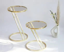 Pamono Vintage Hollywood Regency Brass Tables with Glass Top, 1960s, Set of 2 Best