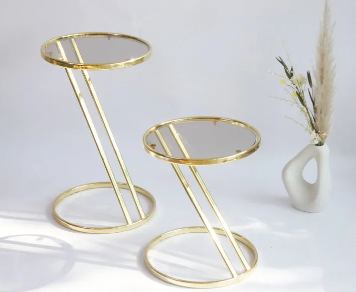 Pamono Vintage Hollywood Regency Brass Tables with Glass Top, 1960s, Set of 2 Best