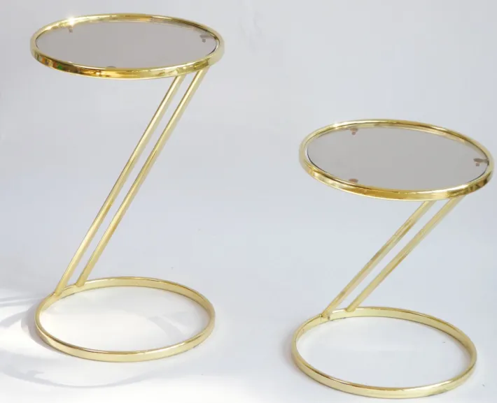 Pamono Vintage Hollywood Regency Brass Tables with Glass Top, 1960s, Set of 2 Best