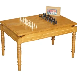 Pamono Vintage Honey Oak Chess Board Coffee Table With Chess Set Best