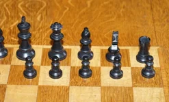 Pamono Vintage Honey Oak Chess Board Coffee Table With Chess Set Best