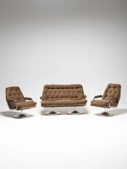 Pamono Vintage Hungarian Space Age Sofa and Chairs, 1950s, Set of 3 Hot