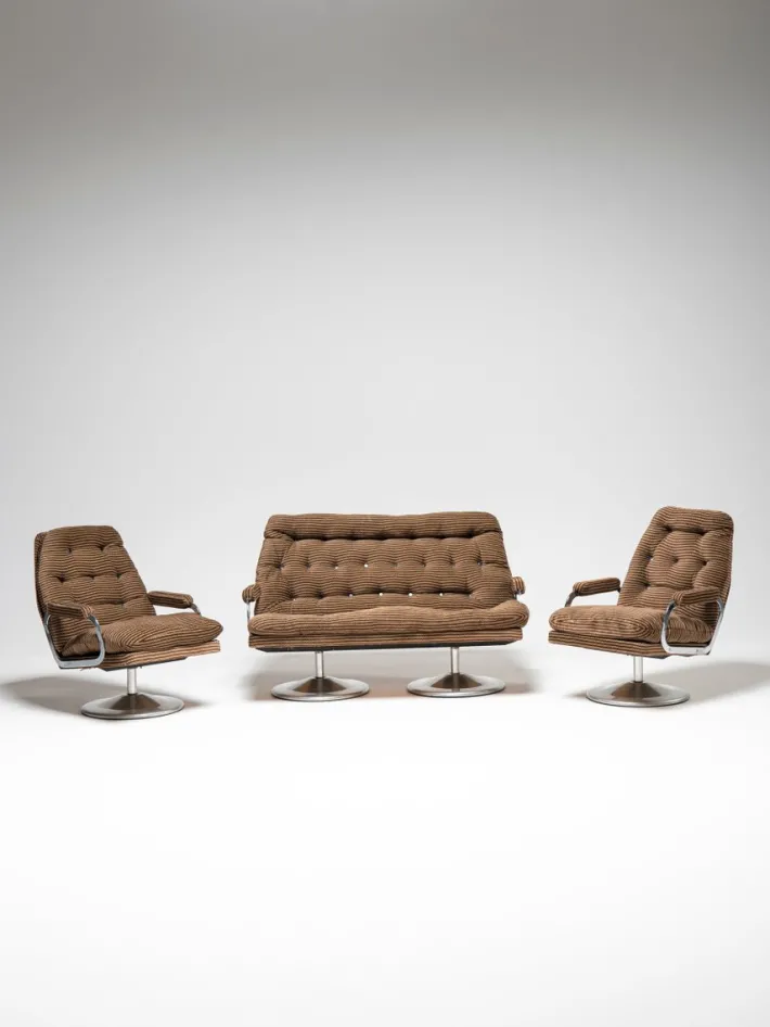 Pamono Vintage Hungarian Space Age Sofa and Chairs, 1950s, Set of 3 Hot