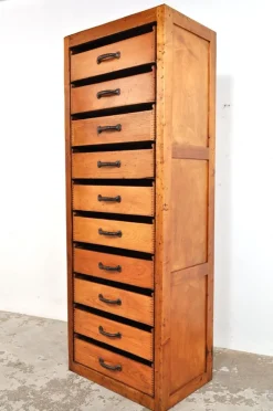 Pamono Vintage Industrial Chest of Drawers in Beech, 1930s Best