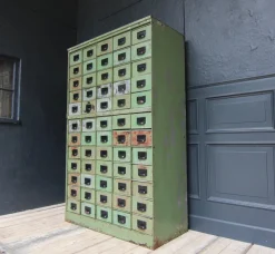 Pamono Vintage Industrial Metal Drawer Cabinet, 1920s Online