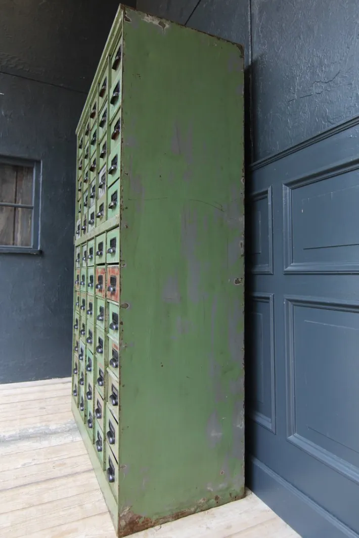 Pamono Vintage Industrial Metal Drawer Cabinet, 1920s Online