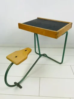 Pamono Vintage Industrial Metal and Wood Children's Desk Discount