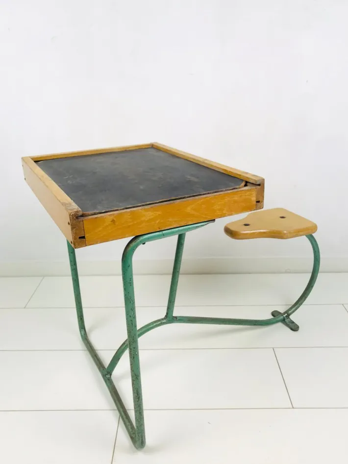 Pamono Vintage Industrial Metal and Wood Children's Desk Discount