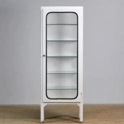 Pamono Vintage Iron and Glass Medical Cabinet, 1970s Hot