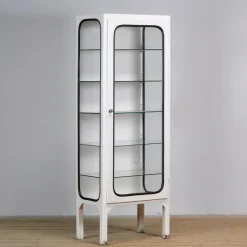 Pamono Vintage Iron and Glass Medical Cabinet, 1970s Hot