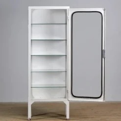 Pamono Vintage Iron and Glass Medical Cabinet, 1970s Hot