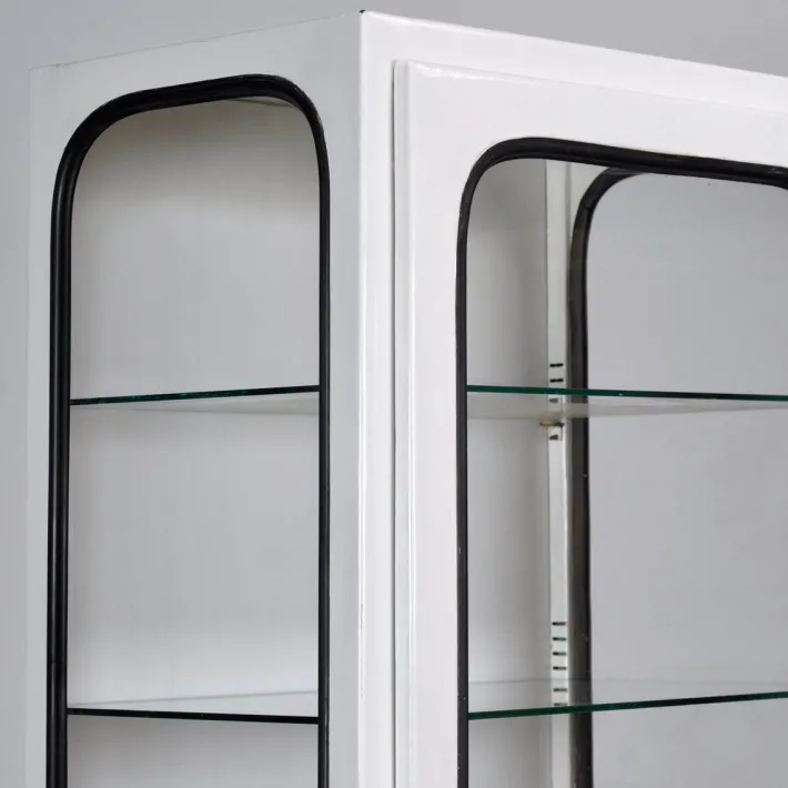 Pamono Vintage Iron and Glass Medical Cabinet, 1970s Hot
