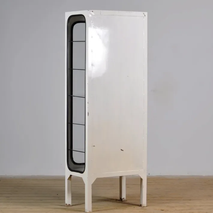 Pamono Vintage Iron and Glass Medical Cabinet, 1970s Hot