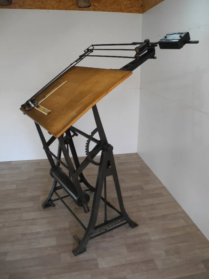 Pamono Vintage Iron Architects Drawing Table, 1920s Hot