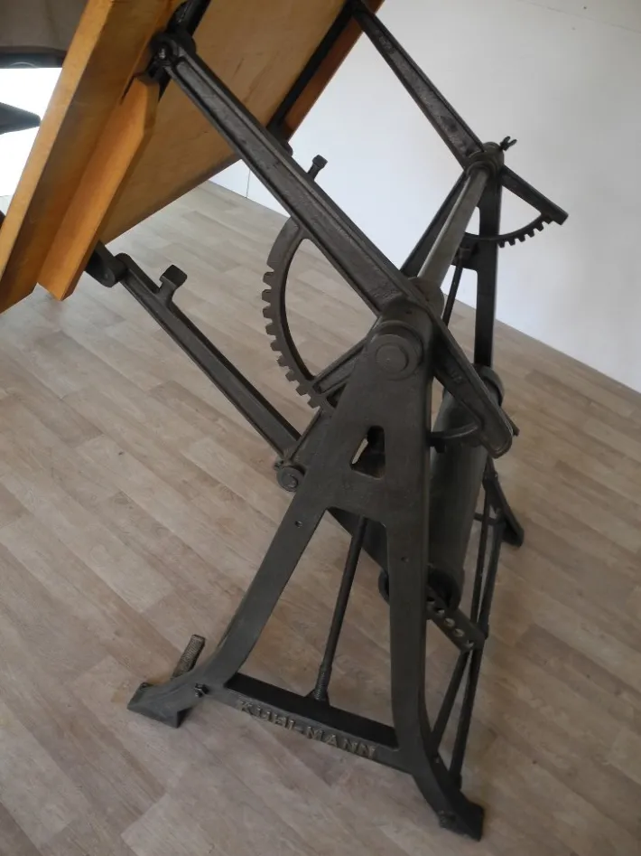 Pamono Vintage Iron Architects Drawing Table, 1920s Hot