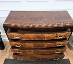 Pamono Vintage Italian Art Deco Burl Wood and Bronze Chest of Drawers by Paolo Buffa, 1940s Hot