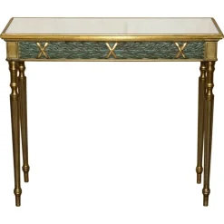 Pamono Vintage Italian Carved Console Table with Glass Mirrored Top