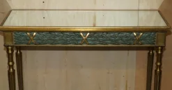 Pamono Vintage Italian Carved Console Table with Glass Mirrored Top