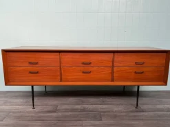 Pamono Vintage Italian Chest of Drawers in Teak and Metal Legs, 1950s Discount