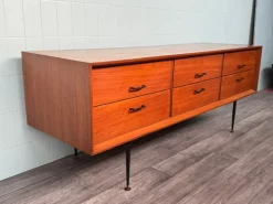 Pamono Vintage Italian Chest of Drawers in Teak and Metal Legs, 1950s Discount