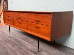 Pamono Vintage Italian Chest of Drawers in Teak and Metal Legs, 1950s Discount