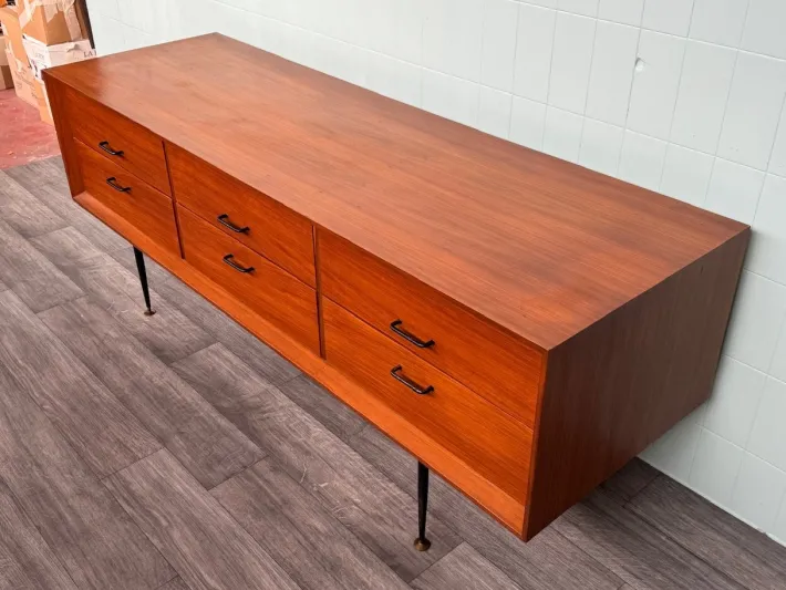 Pamono Vintage Italian Chest of Drawers in Teak and Metal Legs, 1950s Discount