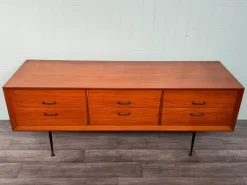 Pamono Vintage Italian Chest of Drawers in Teak and Metal Legs, 1950s Discount