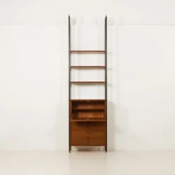 Pamono Vintage Italian Floor to Ceiling Wall Unit with a Bureau or a Bar Cabinet, 1960s Clearance