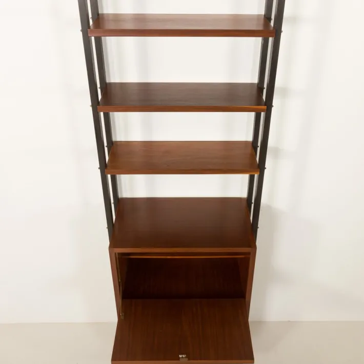 Pamono Vintage Italian Floor to Ceiling Wall Unit with a Bureau or a Bar Cabinet, 1960s Clearance