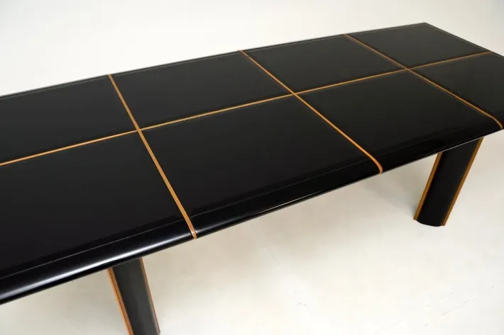 Pamono Vintage Italian Lacquered Dining Table and Chairs attributed to Pierre Cardin for Roche Bobois, 1970s, Set of 7 Online
