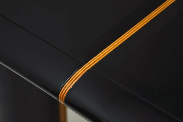 Pamono Vintage Italian Lacquered Dining Table and Chairs attributed to Pierre Cardin for Roche Bobois, 1970s, Set of 7 Online