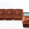 Pamono Vintage Italian Modular Armchairs and Coffee Table in Velvet, 1970, Set of 6 Clearance