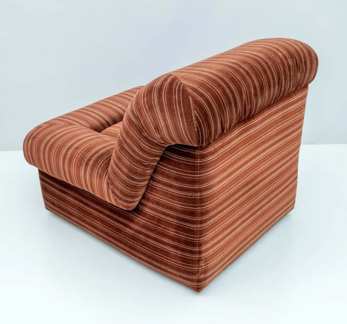 Pamono Vintage Italian Modular Armchairs and Coffee Table in Velvet, 1970, Set of 6 Clearance