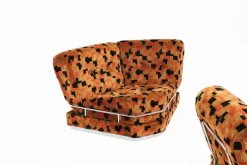 Pamono Vintage Italian Modular Sofa in Orange Velvet, 1970s, Set of 5 Clearance