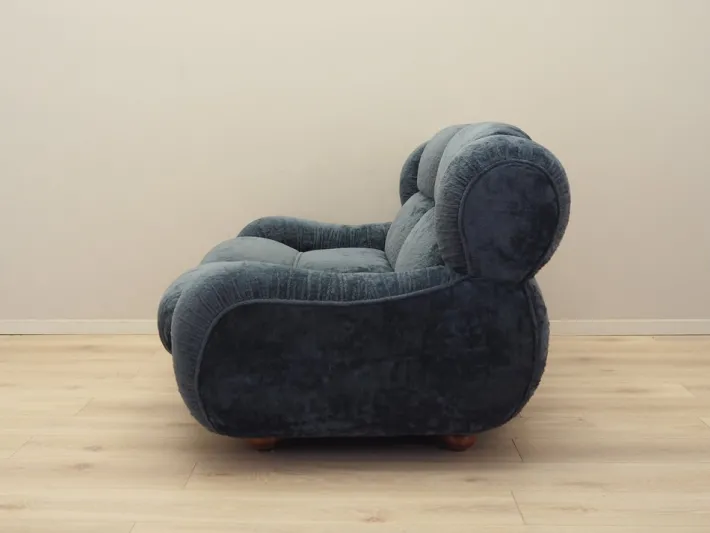 Pamono Vintage Italian Navy Blue Velour Sofa, 1970s Sale