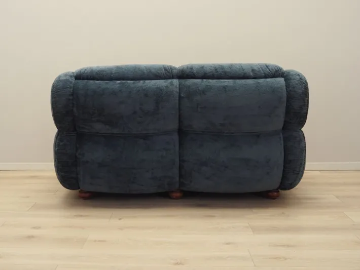 Pamono Vintage Italian Navy Blue Velour Sofa, 1970s Sale